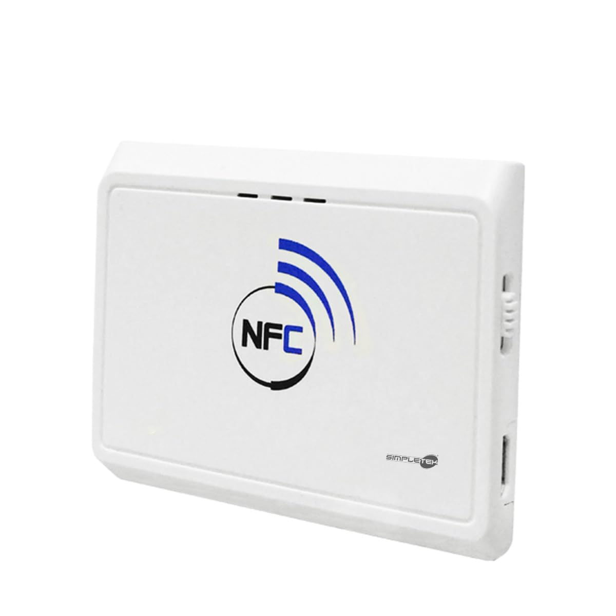 SIMPLETEK - Lector Escritor Smart Card Combo NFC Bluetooth 4.0 BLE USB | HID, Plug & Play, 2 LED de señalización visual, zumbador, bolsillo, batería 300mAh, ISO 14443 A B, ISO 18092, radiofrecuencia