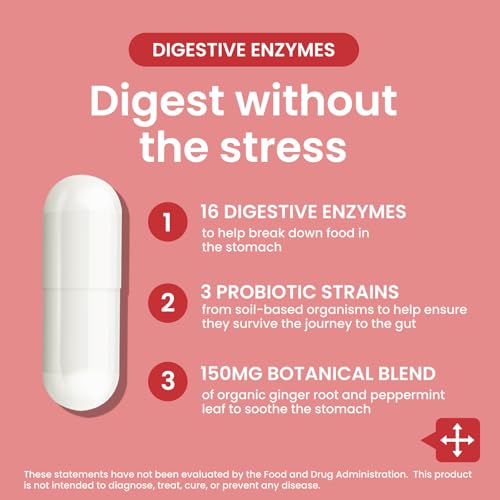 LOUDSAY Digestive Enzymes - Multi Enzymes, Organic Prebiotics & Probiotics for Digestive Health & Gut Health - Meal Time Discomfort Relief & Bloating - Dual Action Approach - 60 CT - Thumbnail 3