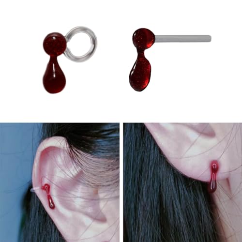 Boucles d'oreilles gothiques design goutte de sang écarlate pour déclaration cosplay - 2