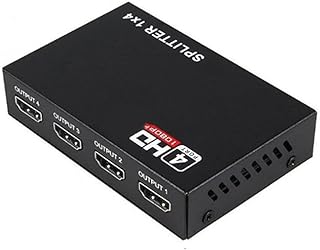 Divisor HDMI 1 x 4 compatible con HDMI, convertidor divisor 1 en 4 salidas HD 1.4 amplificador divisor HDCP 1080P pantalla dual (color: como se muestra, tamaño: talla única) (como se muestra en una