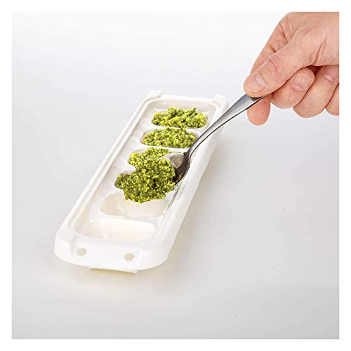 Cj 2 Formas P/Congelar Alimento - 6 Porcoes Progressive Branca/Azul