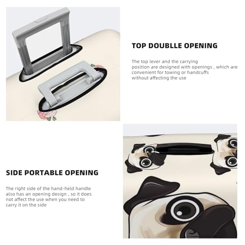 Travel Luggage Cover Line pug Suitcase Protector Elastic Washable Stretch Suitcase Protector Anti-Scratch Travel Suitcase Cover Fit 18-32 Inch Luggage4