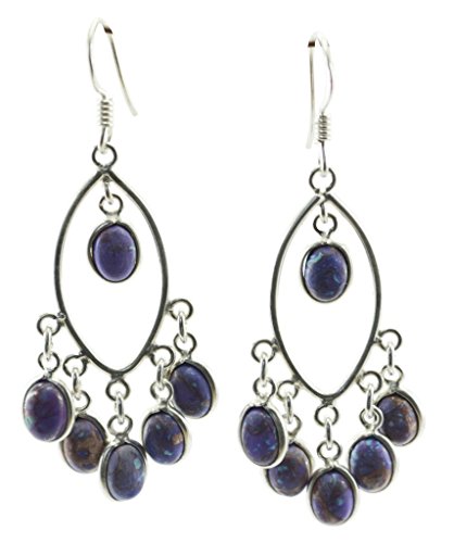 Boucles d'oreille Turquoise Argent 925 attrape-rêves style bohème chic