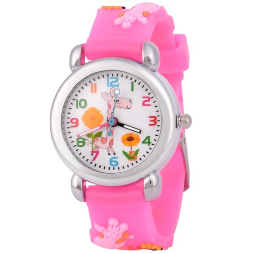OFFCUP Reloj Analógico de Pulsera para Niños, Relojes de Cuarzo con Dibujos 3D para Niños 3-11 Años (Jirafa Rosa) OFFCUP Reloj Analógico de Pulsera para Niños, Relojes de Cuarzo con Dibujos 3D para Niños 3-11 Años (Jirafa Rosa)