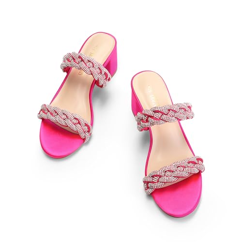Image of DREAM PAIRS Women's Two Braided Strap Low Heels For Women Open Toe Block Chunky Heels Sandals Holiday Party Wedding Dress Pumps Shoes