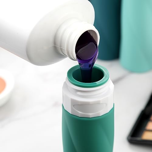 Gemice Travel Bottles - 3oz TSA Approved Containers, BPA Free, Leak Proof, Squeezable Silicone, Clear Toiletry Bag (4 Pack)2