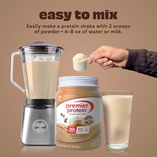 Image of Premier Protein Powder, Cafe Latte, 100% Whey, 30g High Protein, 17 Serving