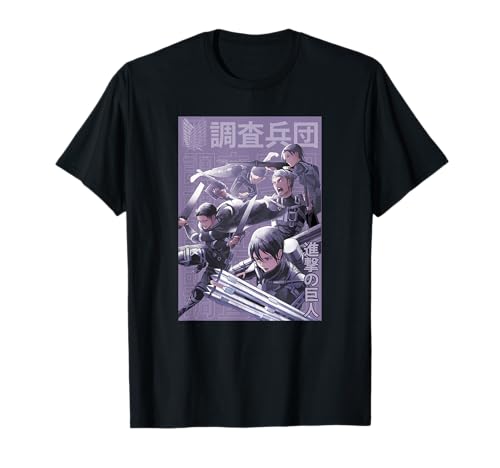 Attack on Titan Group Shot Scout Regiment Anime Epic Poster T-Shirt
