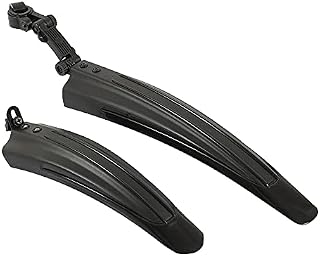 Shkalacar Bike Mudguard Set, Adjustable Bicycle Front and Rear Mud Guard Set, Suitable for 2.5-3.4cm MTB Mountain Road Bike Cycling (Black)
