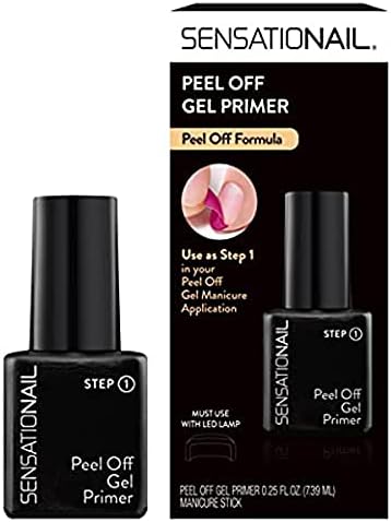 Sensationail Peel Off Gel Primer Step 1 Clear Polish Base Coat, 0.25 Fl Oz