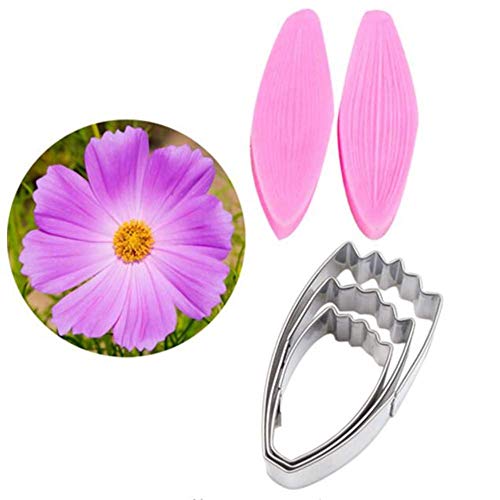 Petalo Silicone Venatore & Taglierino Fiore Acciaio Inox Coltello per Biscotti Stampo Cottura, Fondente Torta Decorazione Attrezzo Teglie e Sugarcract Cioccolato Gumpaste Dolci - Margherita