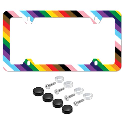 Rainbow Pride Flag License Plate Frame Gay LGBT License Plate Holder