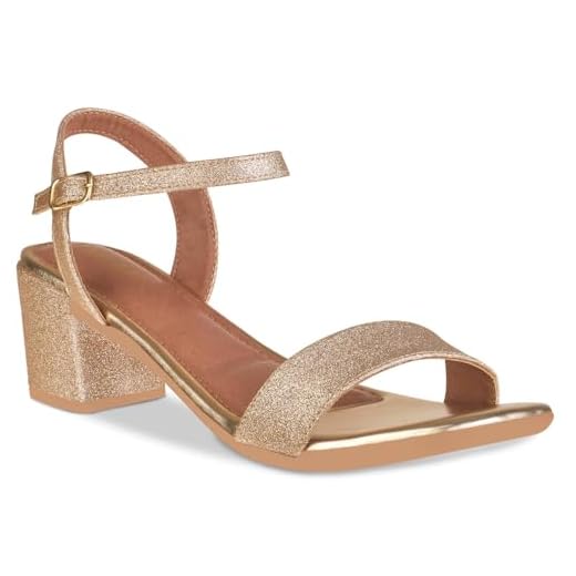 Sandália Festa Brilho Elegante Salto Grosso Baixo A3.19 C Cor:Dourado;Tamanho:39;Genero:Feminino