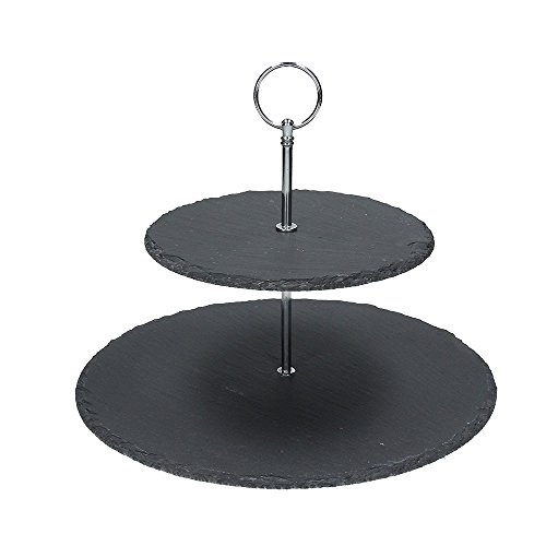 Alzata 2 ripiani in ardesia Tognana, 20/30 cm