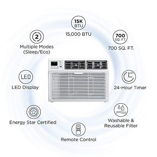 Tcl 15W3E1-A Home Series Window Air Conditioner, 15,000 Btu, White #TOP1