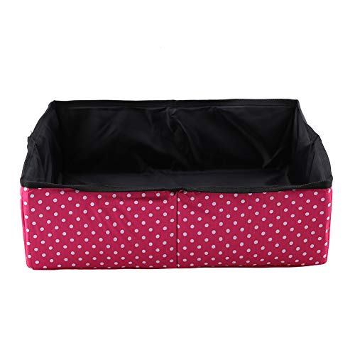 Pilipane Bandeja de arena plegable para gatos, bandeja de arena para mascotas, impermeable, plegable para exteriores, para viajes (rosa punto)