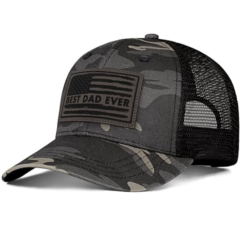 Image of Papa Dad Trucker Hat - Adjustable Men's Snapback Hats for Dad Grandpa, Fathers Day Birthday Gifts from Daughter Son