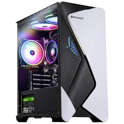 IPASON Gaming PC Desktop – AMD Ryzen7 5700G 3.8GHz, AMD Radeon Graphics, 1TB NVME SSD, 16GB DDR4 RAM 3200, 550W PSU, Windows 11 Home 64-bit Cover