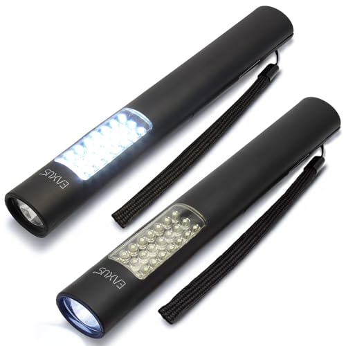 Eaxus® 2er Set LED Arbeitsleuchte - Taschenlampe mit Magnet, inkl. Batterien