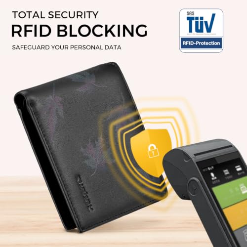 Image of RUNBOX Wallet for Men Leather RFID Blocking Bifold Front Pocket Wallet