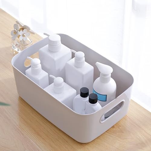 zgpzlhd Aufbewahrungsbox, Kunststoff, 20 x 14 x 6,5 cm, Körbe und Aufbewahrungsboxen, Küche, kleiner Korb mit Griff, stapelbar, Aufbewahrungsbox, Schrank, schmal, für Badezimmer, Büro, Regal, 12 Stück