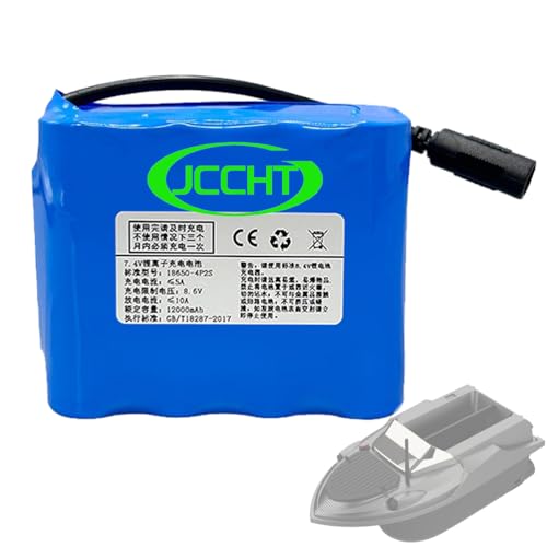 JCCHT Nesting Boat Battery 7.4V 12Ah 15Ah 18Ah 20Ah Rechargeable