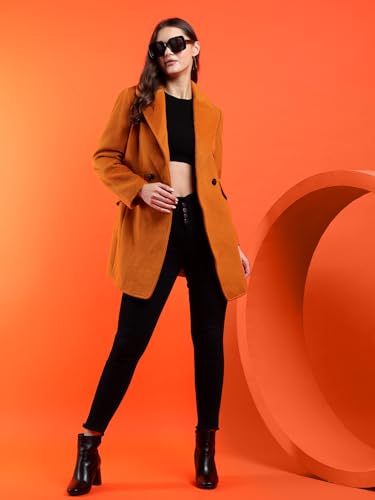 Image of KOTTY Womens Cotton Blend Standard Length Elegant Style Coat - Classic Style with Modern Detailing