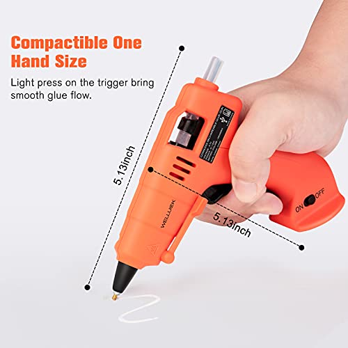 Welluck Cordless Hot Glue Gun, Usb Rechargeable Wireless Mini Hot Melt Glue Gun With 20 Glue Sticks And Usb Cable, Battery Operated Glue Gun Diy Tool For Art, Crafts, Decorations, Fast Repairs #TOP5