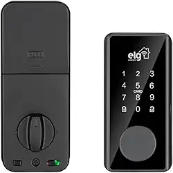 ELG, SHFD701, Fechadura Digital Inteligente de Embutir WI-FI, Abertura e Fechamento por Senha, Cartão de Proximidade, Aplicativo ou Chave de Emergência, Preto