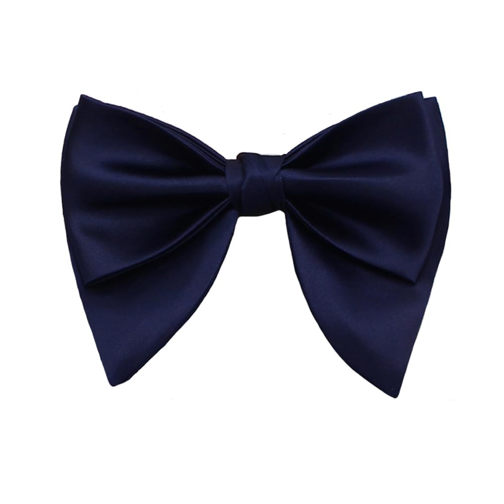 Mens Oversized Satin Silk Bow Tie Solid Color Formal Tuxedo Big Bowtie