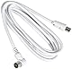 PremiumCord TV Koaxial Antennen Kabel 2m, 75 Ohm, IEC Stecker auf Buchse 90°, Abgeschirmt - für DVB-C, DVB-T/T2, 4K UHD 2160p, Full HD 1080p 3D, Farbe Weiß