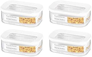 Mepal 106914030600 Modula Storage Jar, Plastic, 425 ml, Transparent/White (Pack of 4)