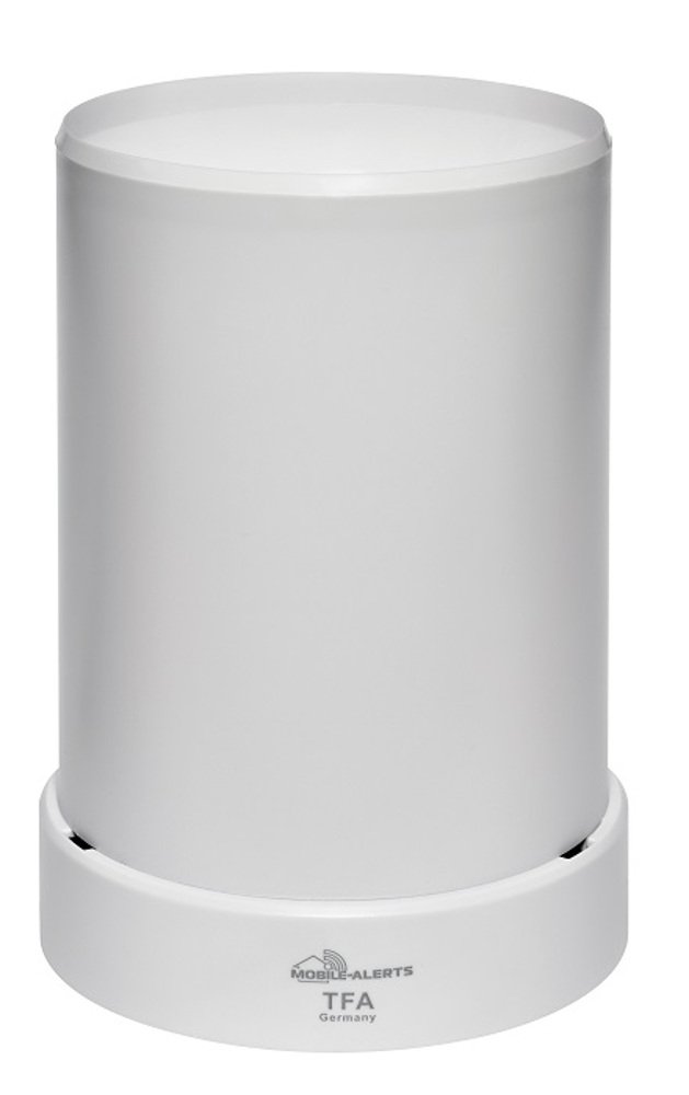 TFA Dostmann Weatherhub Funk-Regenmesser, 30.3306.02, Überwachung über das Smartphone, Weiß, L 132 x B 132 x H 183 mm
