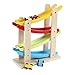 Produktbild B&Julian® Auto-Rennbahn Holz Kugelbahn Murmelbahn mit 4 Autos Spiel für Kinder Baby Motorik Spielzeug 1 Jahre