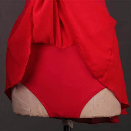 Vestido de patinação no gelo para meninas com gola redonda e sem mangas para patinação no gelo para