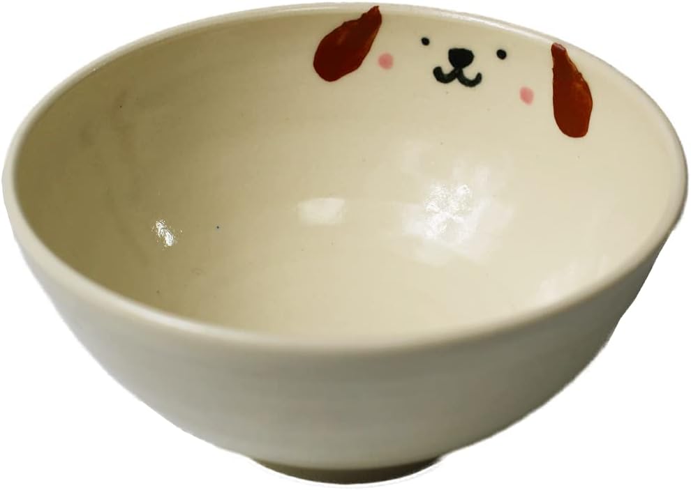 ご飯茶碗 ラブラドールレトリバー 可愛い動物茶碗 子供用 女性用食器 白 犬さん 可愛い