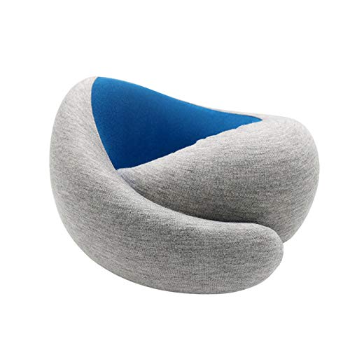 JHBMX Almohada de Memoria de Rebote Lento u-Tipo Almohada con Hebilla imán Oficina Almohada de Almohada Cervical 30x27x15cm A