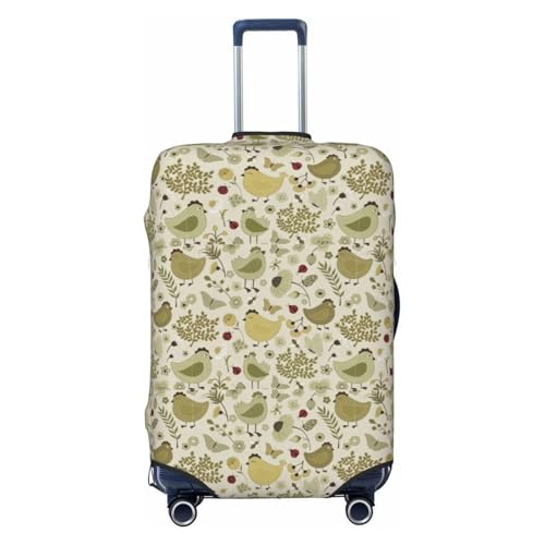 Housse de protection valise extensible haut de gamme Motif feuilles jaunes Noir XL