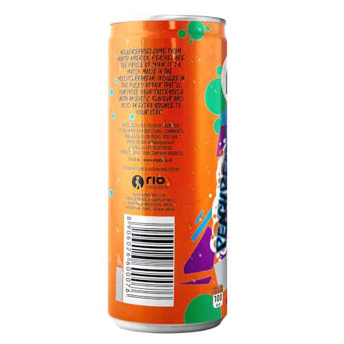Image of Rio Blueberry Bubbly Fruit Drink Can | Soft Drink | Exotic Fruit Juice + Fizz | Rich In Vitamin C and Honey | Pack of 24 | 250 ml
