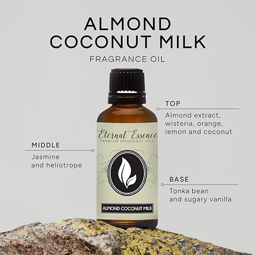 Image of Eternal Essence Oils Almond Coconut Milk 30ml Premium Fragrance Oil - for Candle, Soap Making, Aromatherapy, Diffusers, Home Care, & Humidifiers