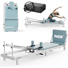 PAETA Pilates Reformer, 86" Foldable Reformer Pilates Machine for Home Use, with Dual Resistance- Springs and Cords, Pilates Equipment for Home Workouts with Jump Board, Up to 400 LBS