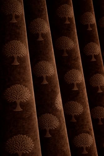 Image of Velvet Door Curtains 7 Feet Set of 2 | Solid |Thermal Insulated Parda |Eyelet Ring Curtain for Living Room, Bedroom & Study|(152 x 213 cm, Coffee)|Perfect for Home Decor (Coffee, 7)