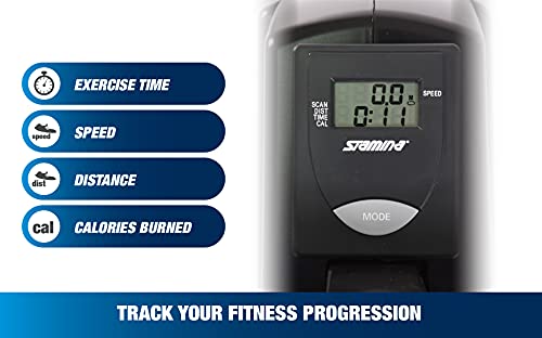 Stamina Ats Air Rower, Black - Smart Workout App, No Subscription Required - Foldable Rowing Machine For Home W/Lcd Monitor, Dynamic Air Resistance #TOP3