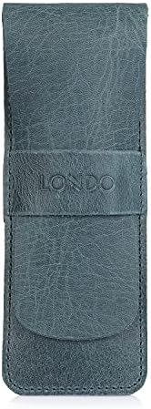 Londo Genuine Leather Pen and Pencil Case with Tuck in Flap, Stationery Bag
