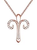 El colgante del zodiaco está hecho en plata de ley 925, chapado en oro rosa de 18 quilates.