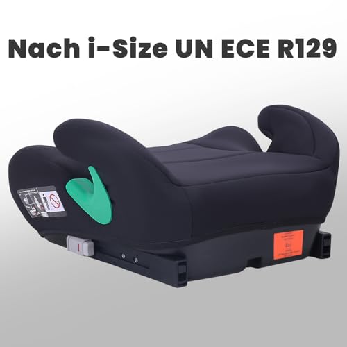 YALION Sitzerhöhung Auto Kinder Kindersitzerhöhung ISOFIX, Schwarz – Ansicht 6