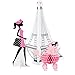 Creative Converting 265584 3 Piece Party in Paris Centerpiece Set, Pink/Black