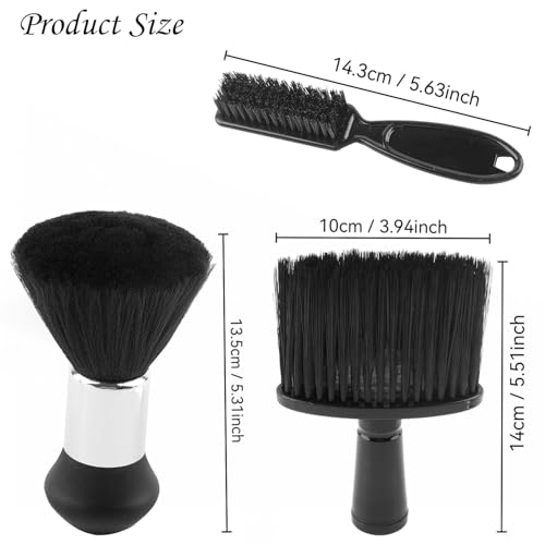 Set aus 3 Haarschneidebürsten, Nackenpinsel, Bürsten Set zur Staubentfernung, Friseurbürsten für Haarreinigung und Staubentfernung im Friseursalon