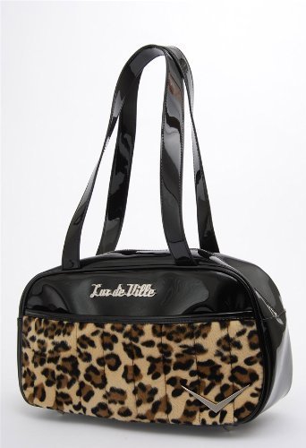 Lux De Ville "Cruiser" Tote (Black & Leopard)
