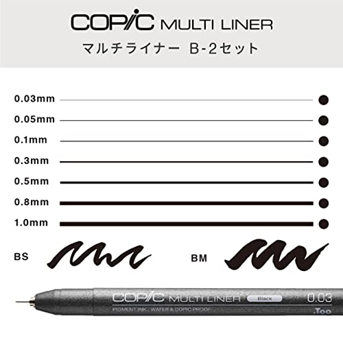 Copic Markers 9-Piece Multiliner Inking Pen Set B-2, Black (Mlb2) #TOP1